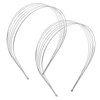 2Pcs Multi Layers Metal Headbands for Women Silver Elegant Thin