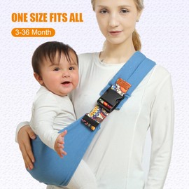 Baby Sling Carrier,Toddler Carrier,Baby Carrier Newborn to Toddler, Adjustable Baby Sling Carrier Non-Slip Hip Seat Carrier Carrying 10-30 lbs(Black Sailboat)