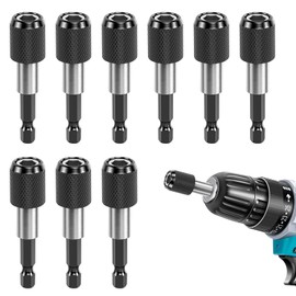 Magnetic Bit Holder, Pack of 9, Quick Change Bit Holder with Magnetic Bit Holder 1/4 Inch (60 mm), Bit Holder Magnetic Ideal for Drills and Screwdrivers