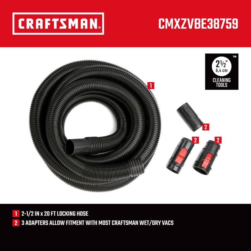 CRAFTSMAN CMXZVBE38759 2-1/2 in. x 20 ft. POS-I-LOCK Wet Dry