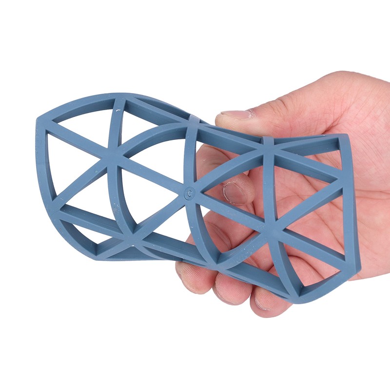 5pcs Table Mats Geometric Hex Shape Hollow Silicone Blue Insulation