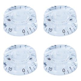 Unbranded 4x Acrylic Bass Guitar Knobs Volume Tone Control Knobs Transparent Black numbers