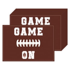 CHAROUP 50 Pack Disposable Football Paper Placemats, Football Theme Table Mats 16x11 inch Rugby Disposable Placement Mats for Outdoor Sport Theme Party Supplies Kitchen Dining Table Decoration