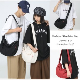 BALISOYI Shoulder Bag, Women's, Men's, Tote Bag, Canvas, Large Capacity, Eco Bag, Stylish, Work or School Commute, Lightweight, white