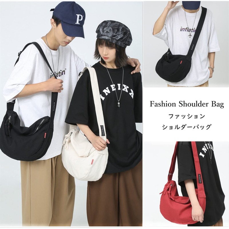 BALISOYI Shoulder Bag, Women's, Men's, Tote Bag, Canvas, Large Capacity,