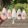 ❤️Guaranteed real product❤️Shiny red heart handmade nail tips - Coffin