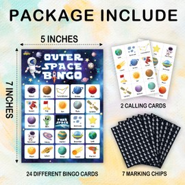 Outer Space Bingo Games For Adults, Solar System Party Bingo Game Set, Astronaut Themed Game Bingo Cards, Space Party Bingo Favors For Friends, Space Themed Birthday Activity Game Decor & Supplies -20