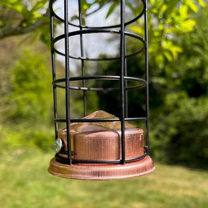 2 x Copper Style Hanging Bird Suet Fat Ball Feeder