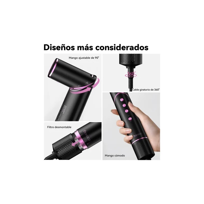 Secador De Pelo Alta Velocidad Profesional 7 En 1 Secador
