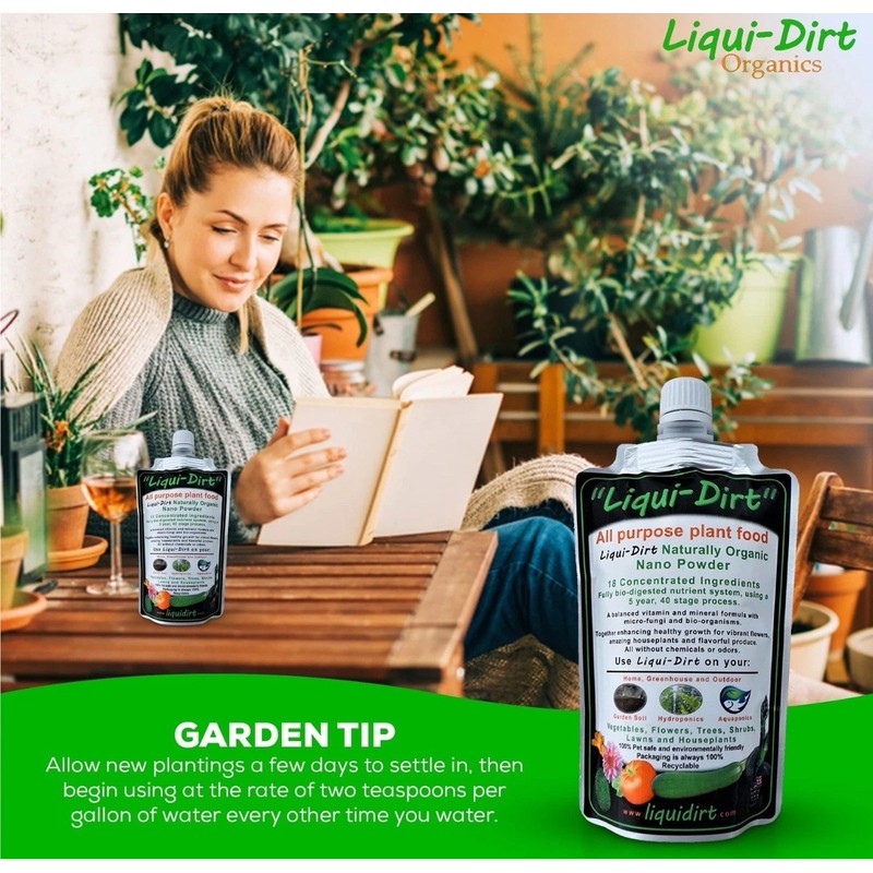 Liqui-Dirt Natural Plant Food Fertilizer All-Purpose NPK Plant Care. 18