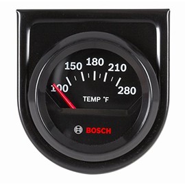 Actron Bosch SP0F000049 Style Line 2" Electrical Water/Oil Temperature Gauge (Black Dial Face, Black Bezel)