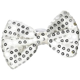 Rhode Island Novelty 5"X3.5" LIGHT-UP SILVER SEQUIN BOWTIE