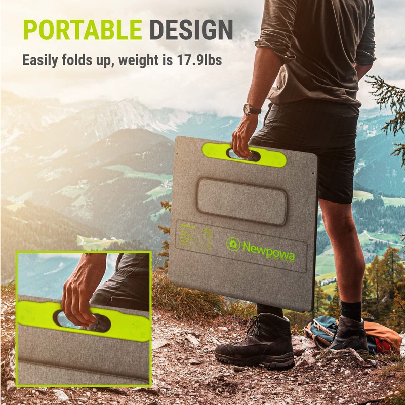 Newpowa 200W Portable Solar Panel Kit with Adjustable Kickstand Case,200Watt