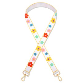 YAHPERN Beaded Flower Purse Strap Boho Floral Crossbody Shoulder Bag Strap for Stadium Handbag Summer Beach Purse Accessories (Style A)