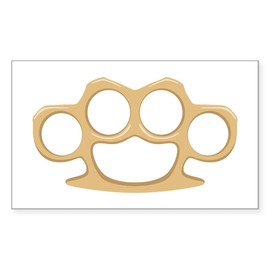CafePress Brass Knuckles Sticker Rectangle Bumper Sticker Car Decal