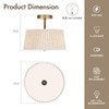 HILUXIA 13 Inch Linen Pleated Semi Flush Mount Ceiling Light