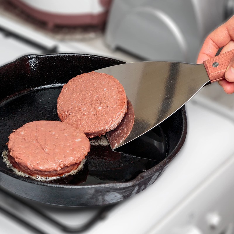 Kerafactum Slanted Pulled Pork Spatula for Hamburger Fried Egg, Grill