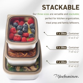 Modaniam Flexibento - Stainless Steel Nesting Lunch Containers with clear Silicone Lids, Leak Proof & Dishwasher Safe|Set -20,30, 40 OZ| Bento Box | Meal prep|Metal lunch Box for adults