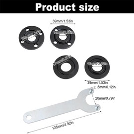 SIXHAOBU Set of 4 Replacement Parts for Angle Grinder, Angle Grinder Accessories, 125 mm with Flex Key and Flange Wrench, Arbor Adapter for Angle Grinder
