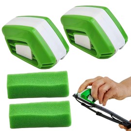 Pack of 2 windscreen wiper cutters including sponge, car sponge, windscreen wiper puller with sponges, cleaning cloths, universal wiper blade cutter, sponge car, alternative to replacement wiper
