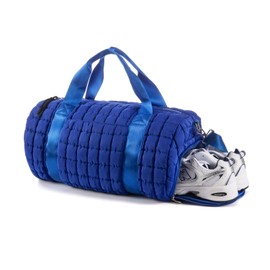 Dassymia Quilted Duffel Gym Bag for Men and Women Carry On Travel Sport Weekender Bag, Blue