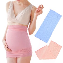 Za-Bi Pregnant Women Belly Wraps, Set of 2, Can Be Used After Birth, Maternity Cold, Long Stretch, pink/blue
