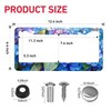 Stained Glass Hydrangea Pattern License Plate Frame - 2 Packs