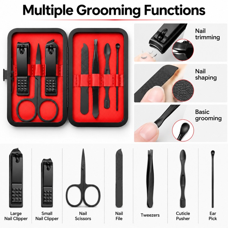 Nail Clipper Set with Manicure & Pedicure Tools – Multi-Function