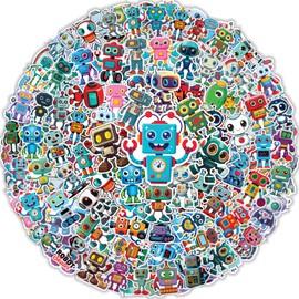 64pcs Robots Stickers, Science Robot Sticker Waterproof Vinyl Perfect for Phone Cases, Laptops, Luggage, Birthday Parties, Picnic Crafts, and Daily Decoration