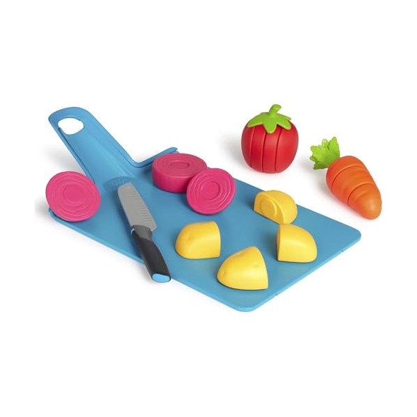 Casdon Joseph Joseph Toys. Chop2Pot. Super Safe Kitchen Playset for Kids with Foldable Chopping Board and Choppable Play Food. For Children Aged 2+