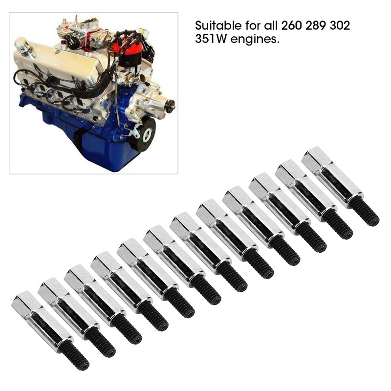 12pcs Chrome Valve Cover Bolt Set Fit for FORD 289