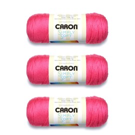 Caron Simply Soft Watermelon Brites Yarn - 3 Pack of 170g/6oz - Acrylic - 4 Medium (Worsted) - 315 Yards - Knitting/Crochet
