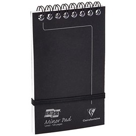 Clairefontaine Europa Minor Notepad Wirebound Elasticated Ruled 80 gsm 120 Pages, 127 x 76 mm, Black 3012Z , Pack 10