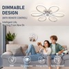 HLILCEH 26inch Modern LED Ceiling Light, 6 Rings Flower Flush