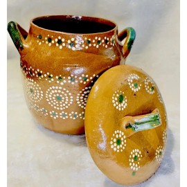 Olla de Barro con tapa Terracota Bean Soup Pot with lid Fits Up To 1/2 Kg