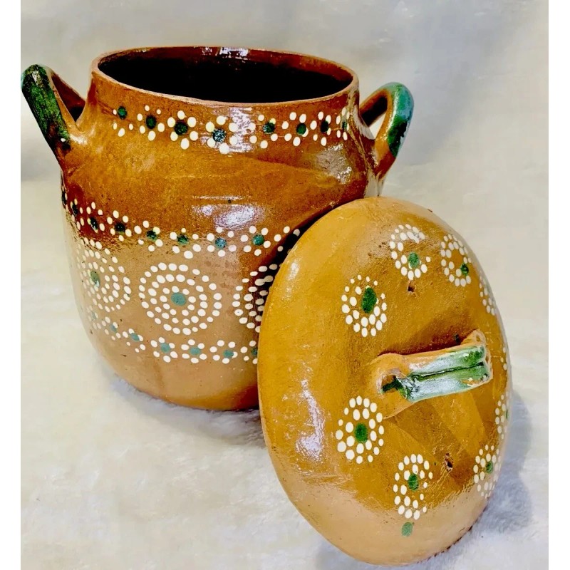 Olla de Barro con tapa Terracota Bean Soup Pot with