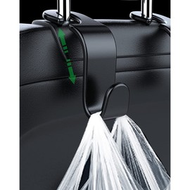 4 Pack Car Seat Headrest Hook,Hanger Storage Organizer,Superior Leather Back Seat Organizer Hanger Holder Hook Universal for Handbag Purse Coat Fit Universal Vehicle Car