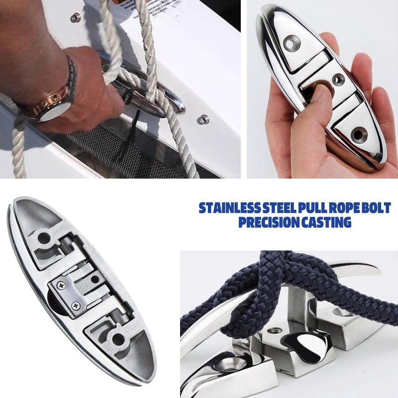 Pacify 2 Pack Folding Boat Cleats 316 Stainless Steel 4.5/5/6