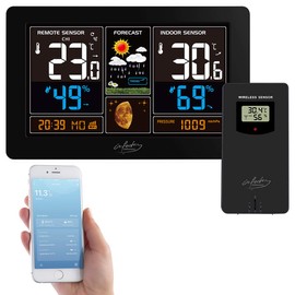 infactory Smart Life Weather Station: Wireless Weather Station with Outdoor Sensor, XL Colour Display and App (Elesion Weather Station, Wireless Weather Station, Weather Stations Outdoor Sensors)