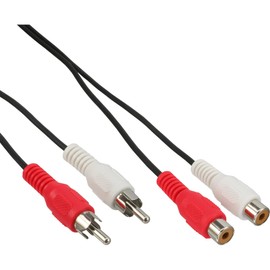 InLine® 2.5m 2x RCA Male to Female Audio Cable