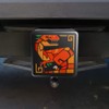 Geometric Velociraptor Raptor Dinosaur Aztec Mayan Style Tow Trailer Hitch