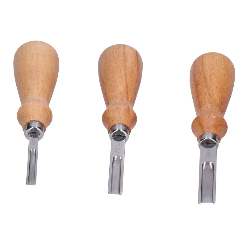 3Pcs Leather Edge Bevelers 4 6 8mm Stainless Steel Durable