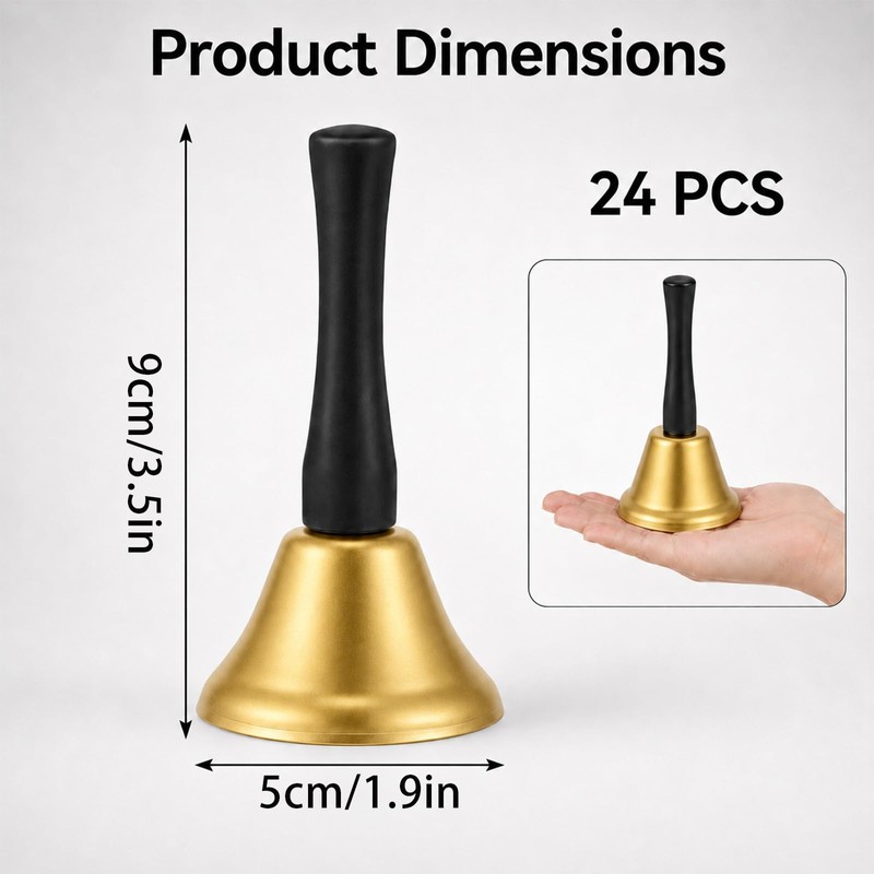 24 Pcs Metal Hand Bell Call Service Hand Bells for
