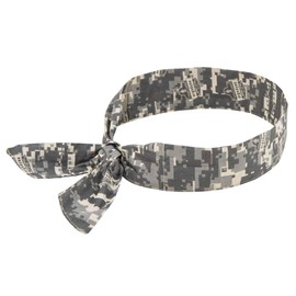 Ergodyne Chill Its 6700 Cooling Bandana, Camouflage, Evaporative Polymer Crystals For Cooling Relief, Tie For Adjustable Fit