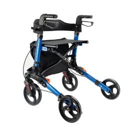 Frezon Foldable Rollator Walker with 6 Levels of Adjustable Seat 8'' Wheels,Support up to 300 LBS,Folding Lightweight Mobility Walking Aid Suitable for People of Different Heights 31.5" to 335.4"