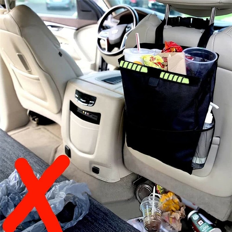 Waterproof Car Trash Can Bin Waste Basket Storage Garbage Seat