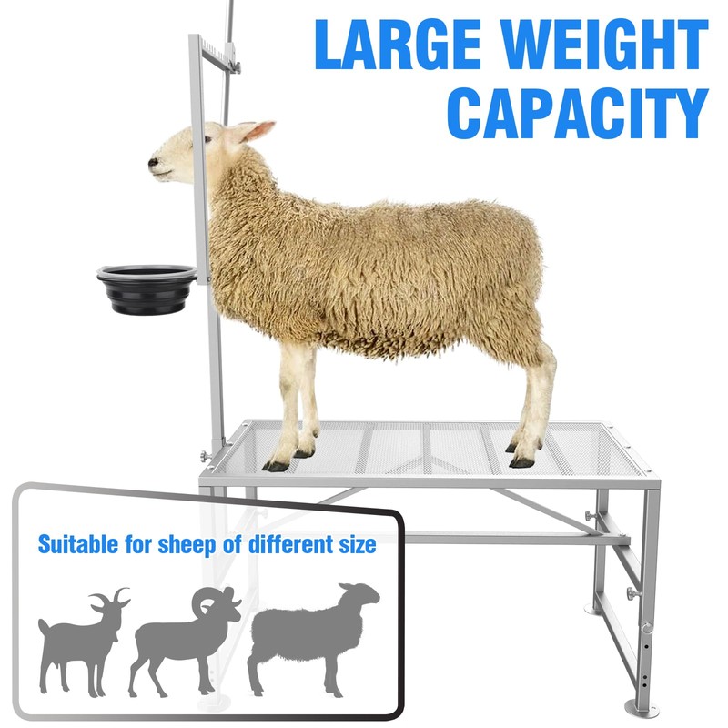 Feed Bin Goat Stand for Milking, 600LBs Goat Milking Stand,
