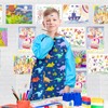 Kids Art Smock, Waterproof Artist Blue Dinosaur Aprons Paint Art