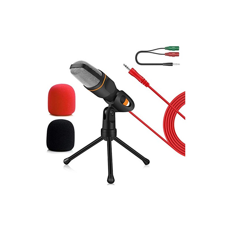 Micrófono para PC con Soporte Micrófono Condensador Semiprofesional con Tripié,