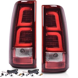 ALLGOOD LED Tail Lights w/Bulbs, Compatible with Chevy Silverado Pickup 2003 2004 2005 2006, Red Tail Lights Replacement, Taillamps Brakelights Driver & Passenger Side